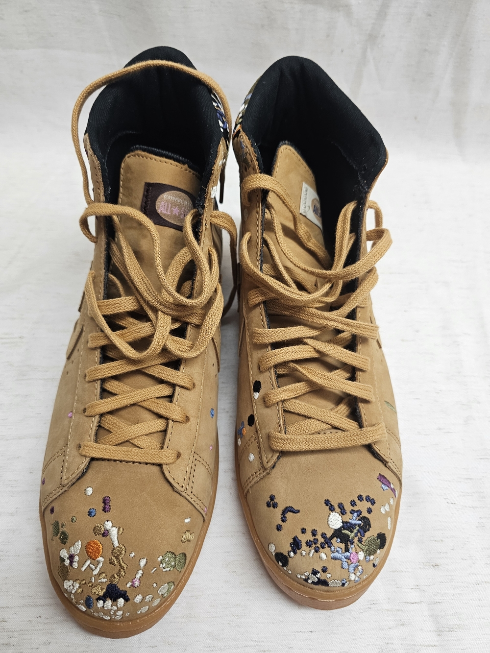 Converse Tan High-Top Embroidered Boots